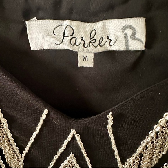 Y2k PARKER Womens Top Size Medium Chain Mail Flapper Gatsby - Picture 3 of 14